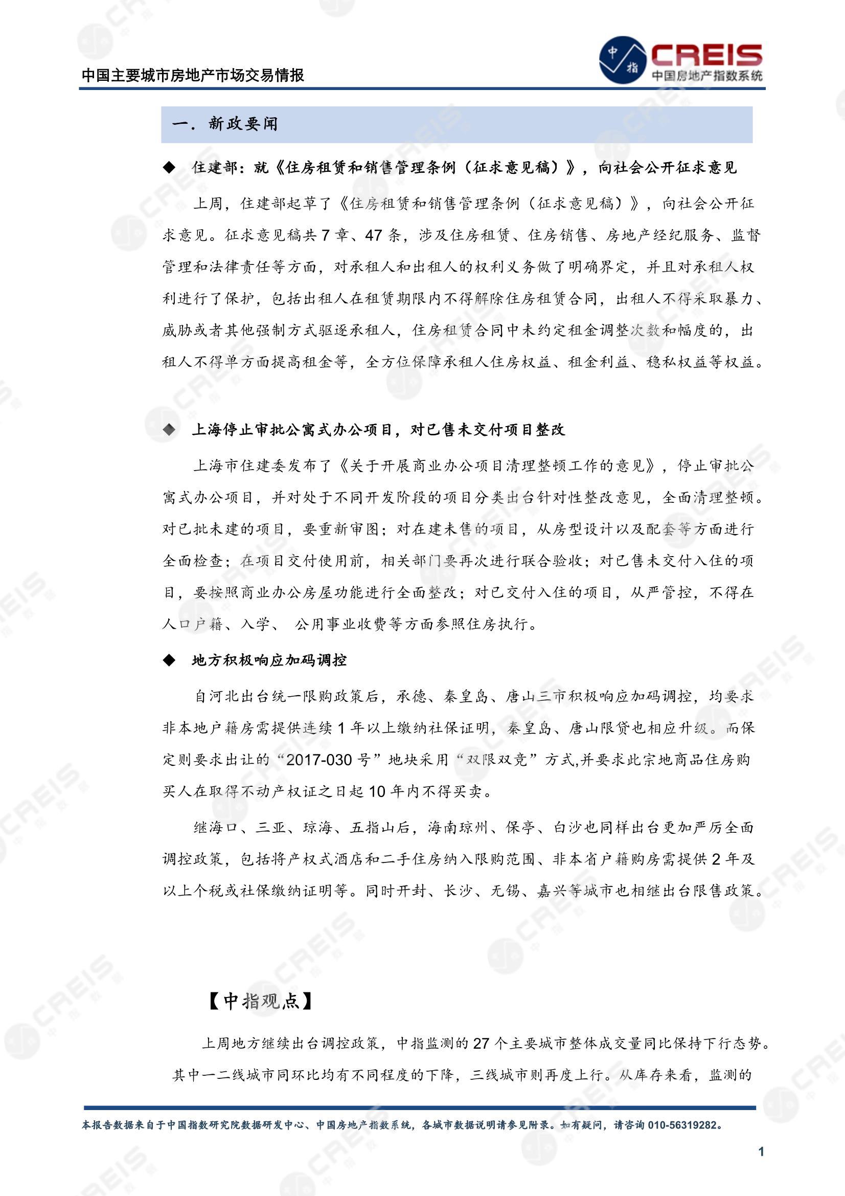 全国楼市、全国房地产市场、重点城市、市场周报、房地产周报、商品房、商品住宅、成交量、供应量、供应面积、成交面积、楼市库存、库存面积、去化周期